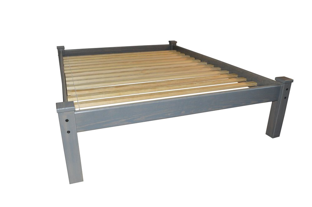 Gray Solid Wood Queen Bed Frame HomeRoots