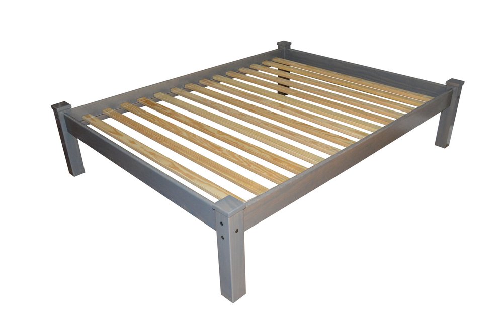 Gray Solid Wood Queen Bed Frame HomeRoots