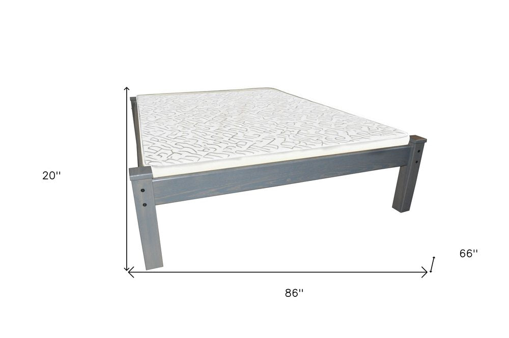 Gray Solid Wood Queen Bed Frame HomeRoots
