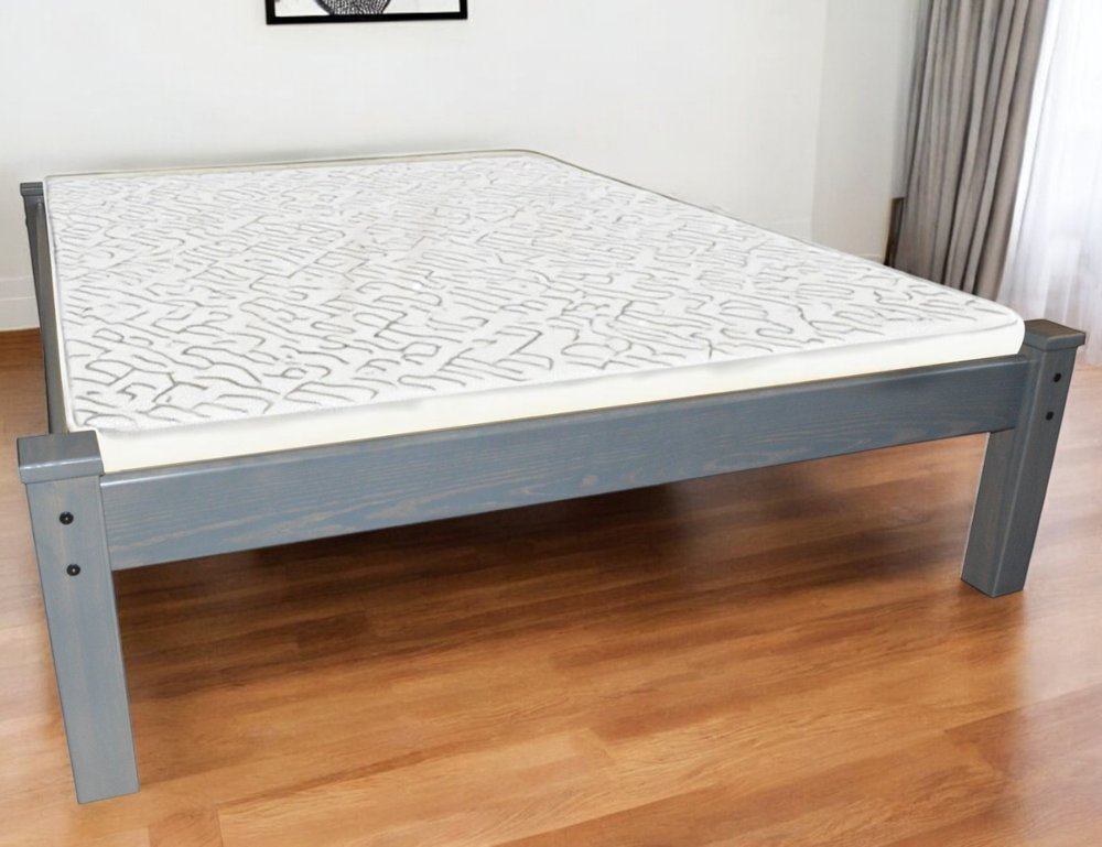 Gray Solid Wood Queen Bed Frame HomeRoots