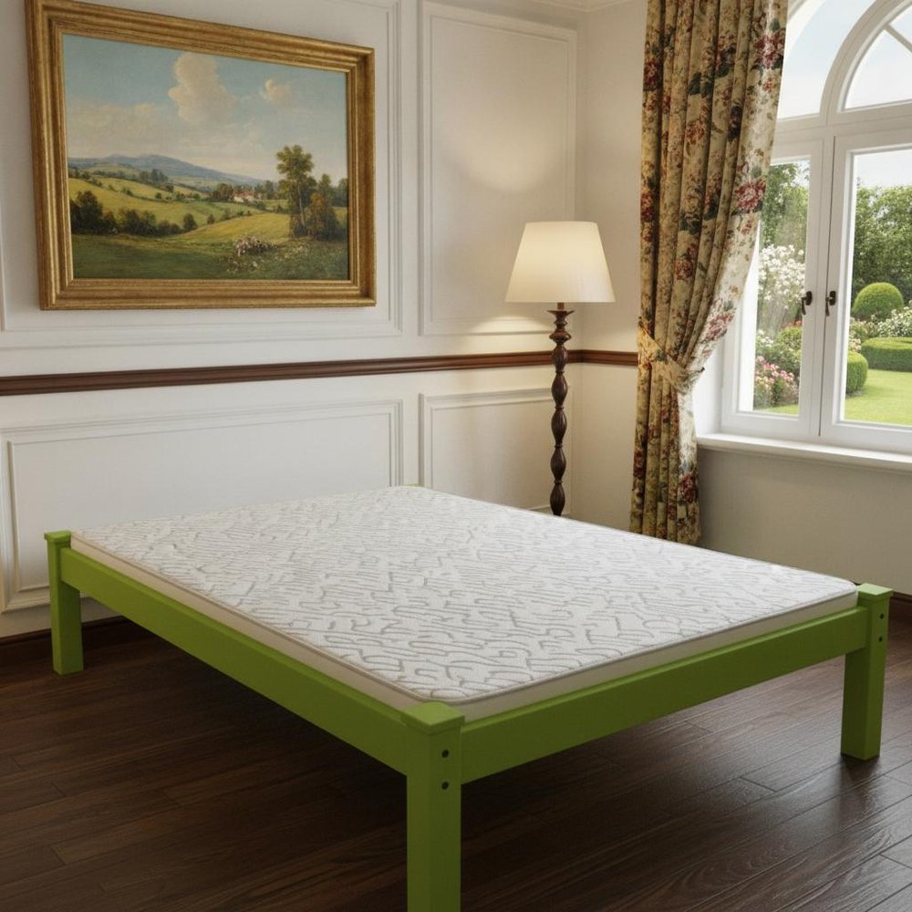Lime Green Solid Wood Queen Bed Frame HomeRoots