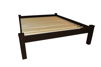 Dark Brown Solid Wood Queen Bed Frame HomeRoots