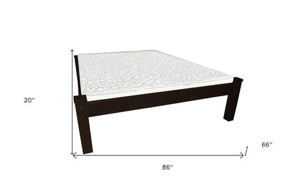 Dark Brown Solid Wood Queen Bed Frame HomeRoots