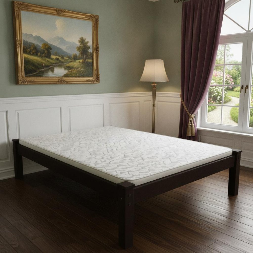 Dark Brown Solid Wood Queen Bed Frame HomeRoots