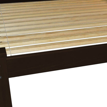 Dark Brown Solid Wood Queen Bed Frame HomeRoots
