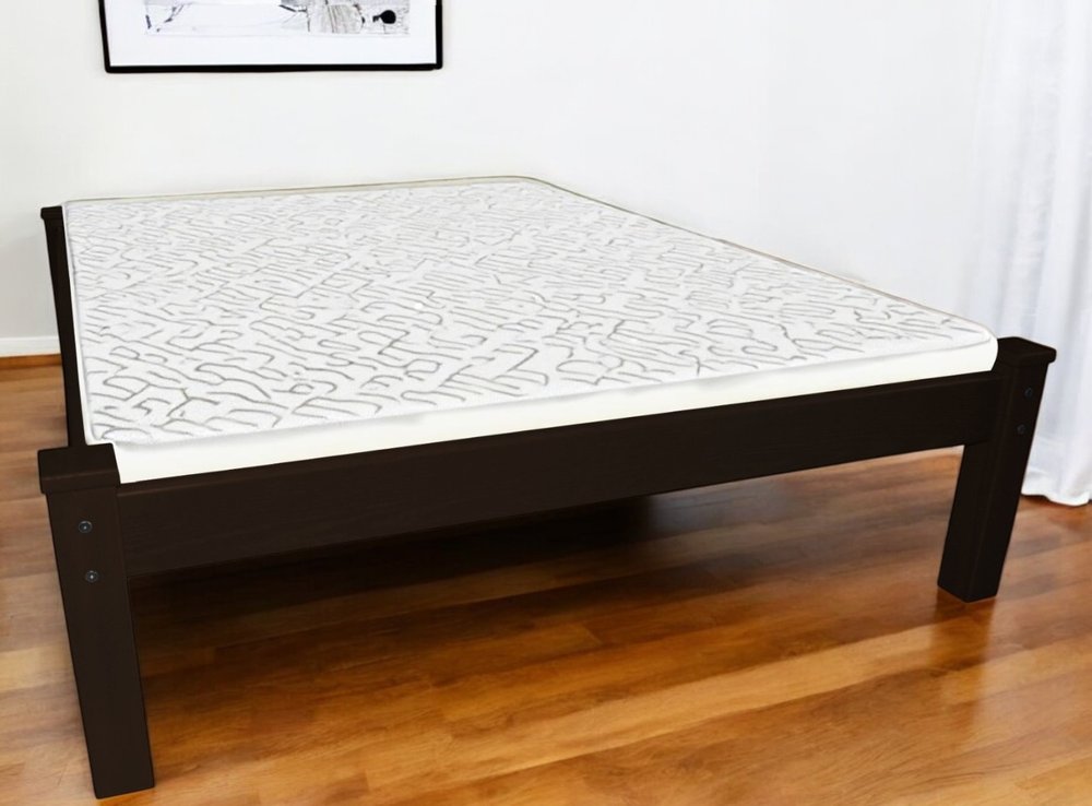 Dark Brown Solid Wood Queen Bed Frame HomeRoots