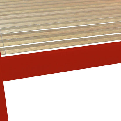 Red Solid Wood Queen Bed Frame HomeRoots