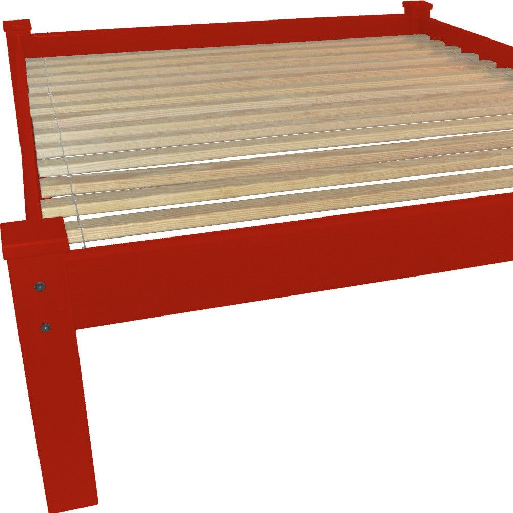 Red Solid Wood Queen Bed Frame HomeRoots