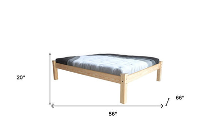 Natural Solid Wood Queen Bed Frame HomeRoots