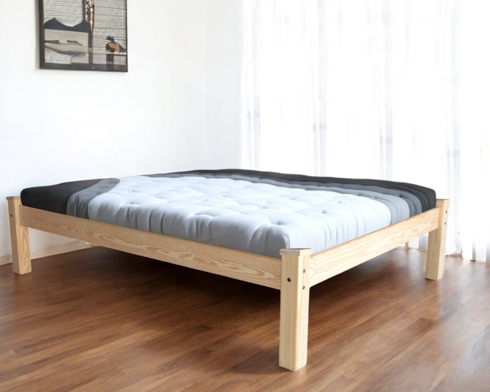 Natural Solid Wood Queen Bed Frame HomeRoots