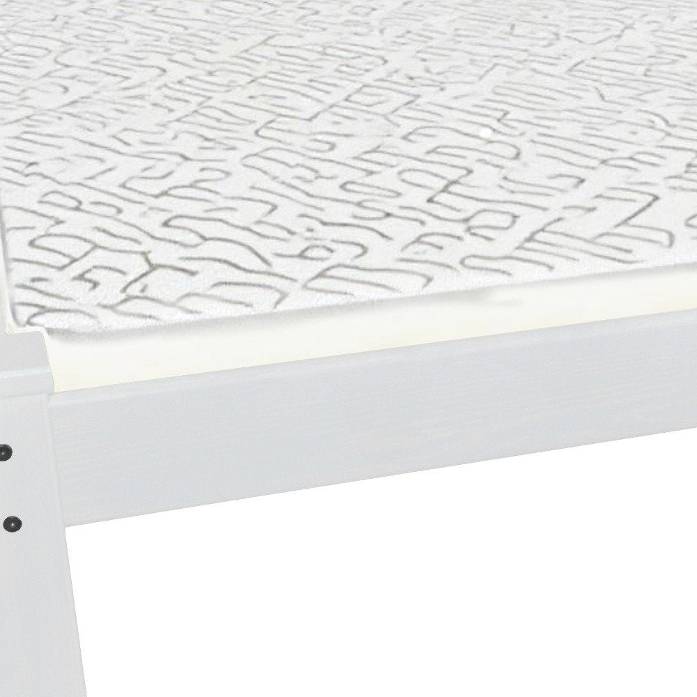 White Solid Wood Queen Bed Frame HomeRoots