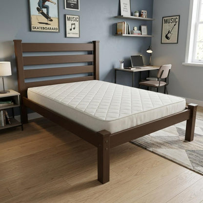 Brown Solid Wood Twin Bed Frame