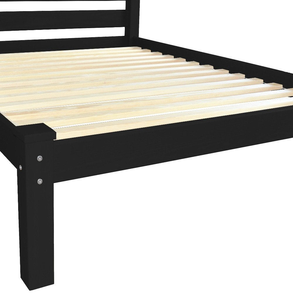 Black Solid Wood Twin Bed Frame HomeRoots