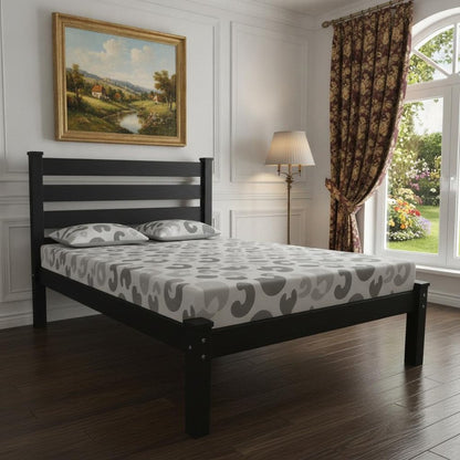 Black Solid Wood Twin Bed Frame HomeRoots