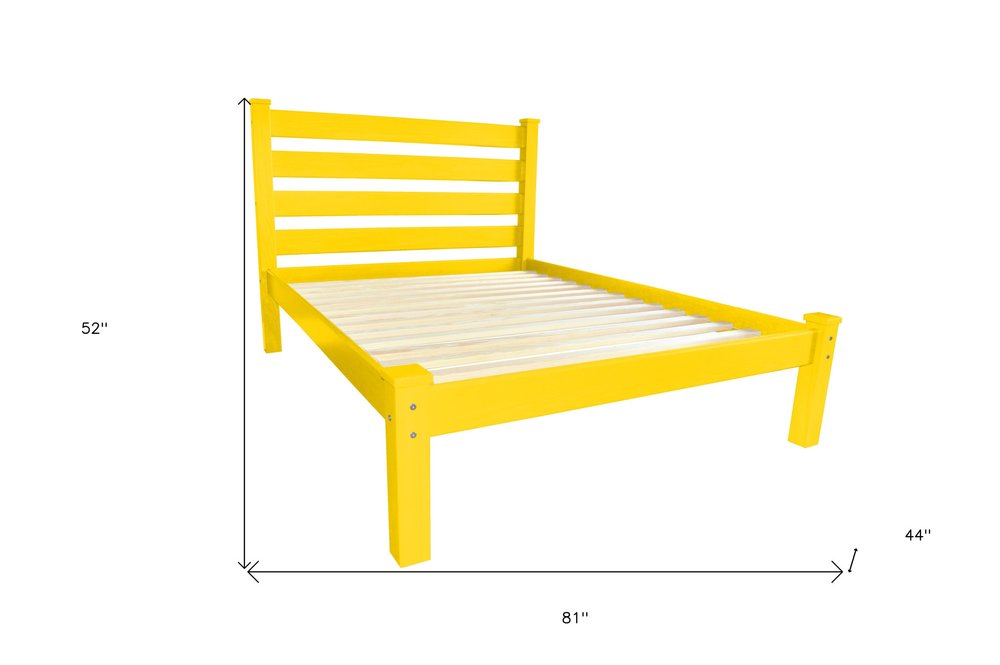 Canary Yellow Solid Wood Twin Bed Frame HomeRoots