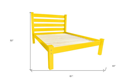 Canary Yellow Solid Wood Twin Bed Frame HomeRoots