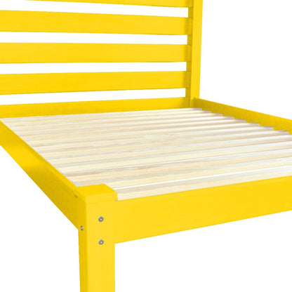 Canary Yellow Solid Wood Twin Bed Frame HomeRoots