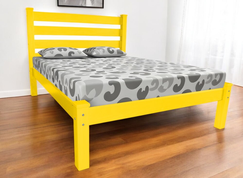Canary Yellow Solid Wood Twin Bed Frame HomeRoots