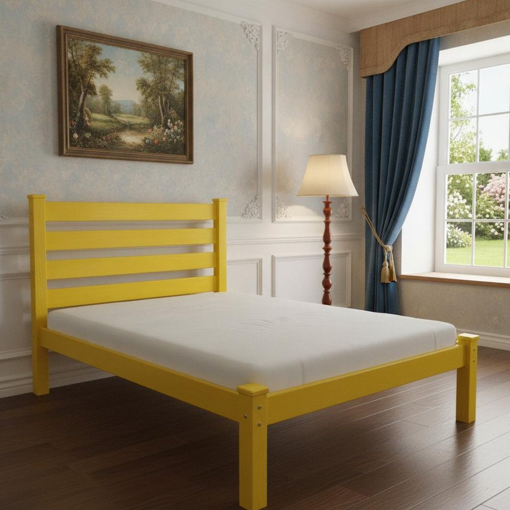 Canary Yellow Solid Wood Twin Bed Frame HomeRoots