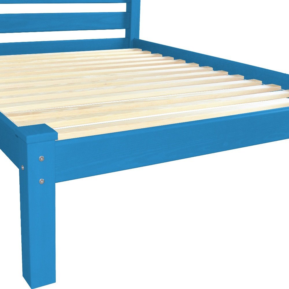 Caribbean Blue Solid Wood Twin Bed Frame HomeRoots
