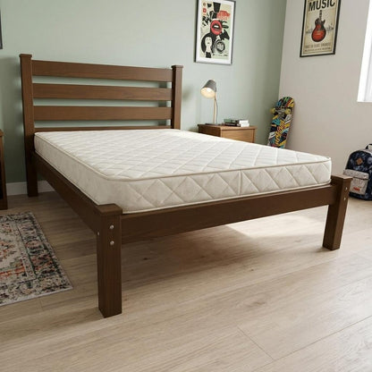Coffee Solid Wood Twin Bed Frame