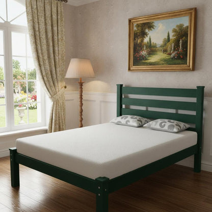 Dark Green Solid Wood Twin Bed Frame HomeRoots
