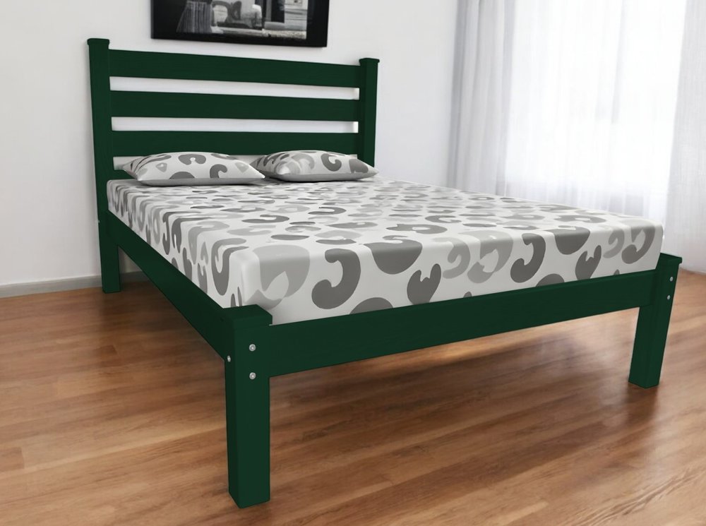 Dark Green Solid Wood Twin Bed Frame HomeRoots