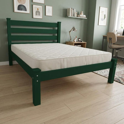 Dark Green Solid Wood Twin Bed Frame