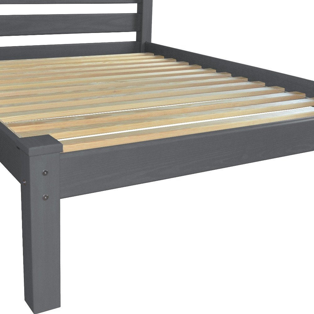 Gray Solid Wood Twin Bed Frame HomeRoots