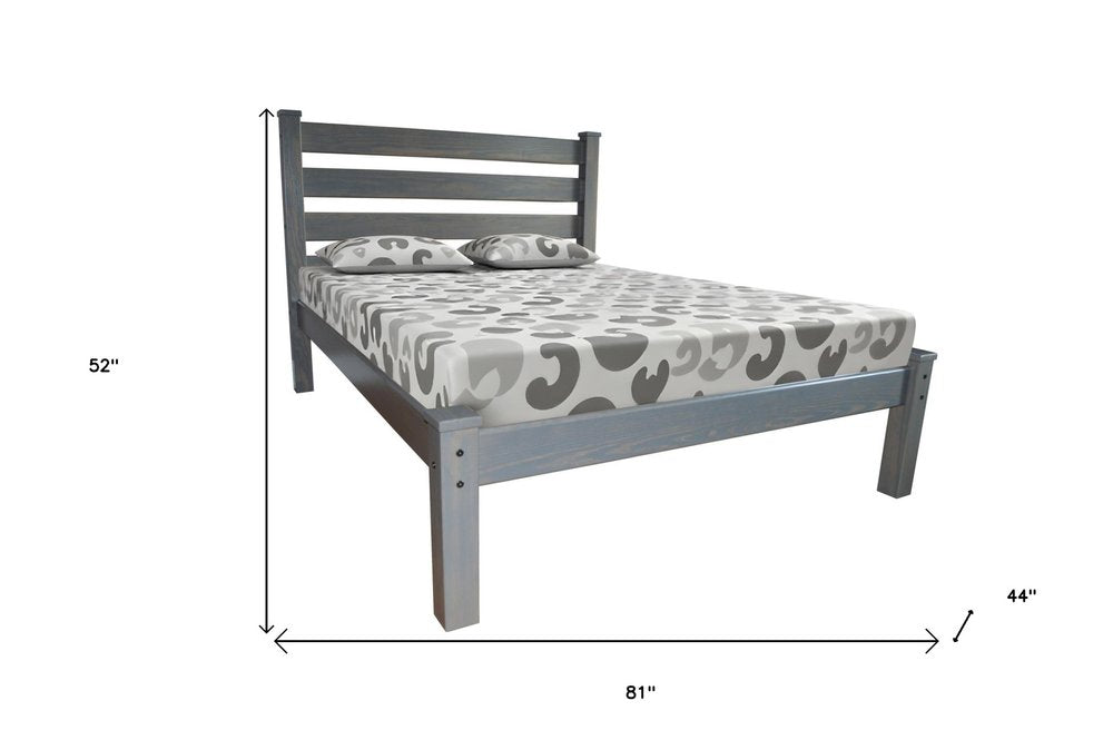 Gray Solid Wood Twin Bed Frame HomeRoots
