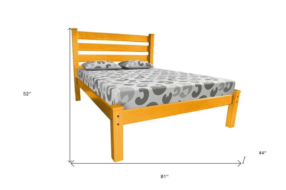 Yellow Solid Wood Twin Bed Frame HomeRoots