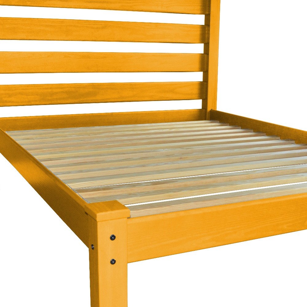 Yellow Solid Wood Twin Bed Frame HomeRoots