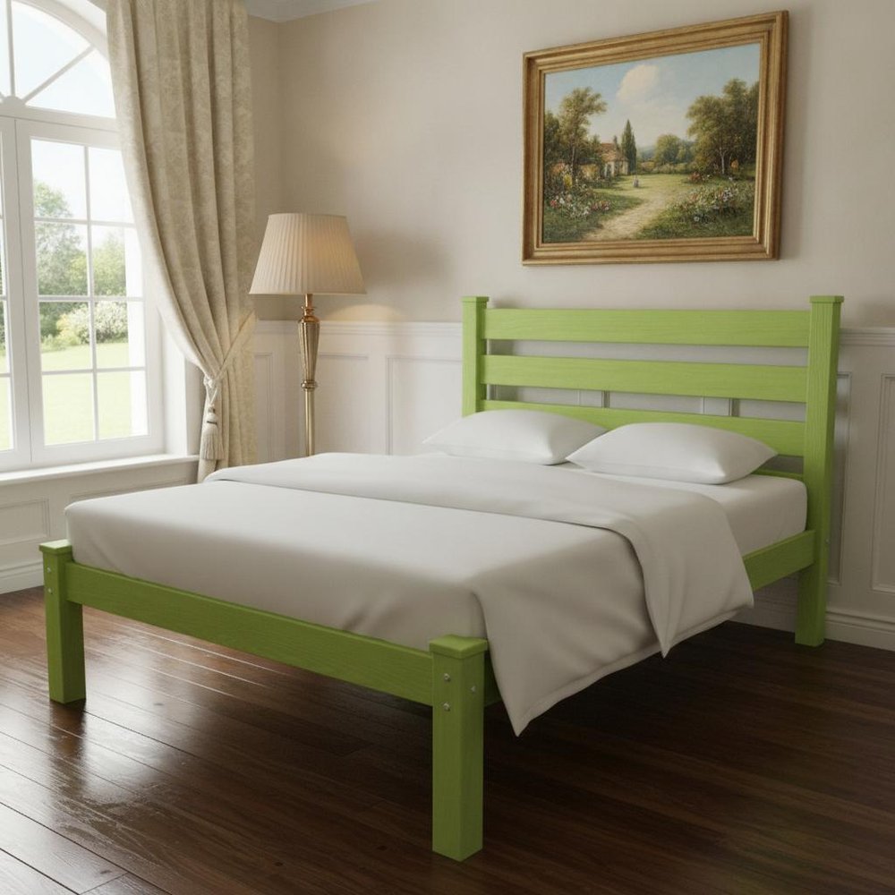 Lime Green Solid Wood Twin Bed Frame HomeRoots