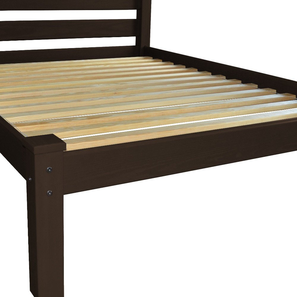 Dark Brown Solid Wood Twin Bed Frame HomeRoots