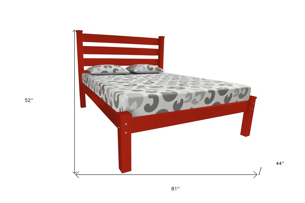 Red Solid Wood Twin Bed Frame HomeRoots