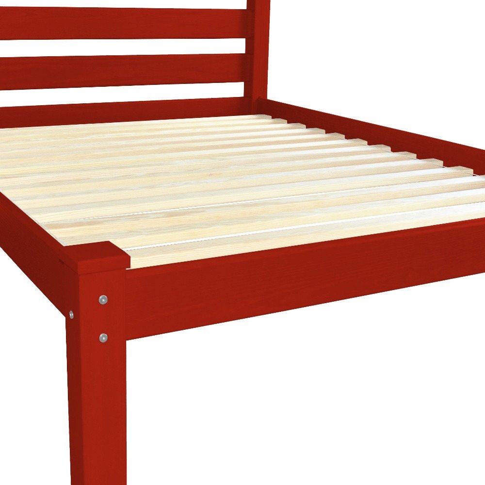 Red Solid Wood Twin Bed Frame HomeRoots