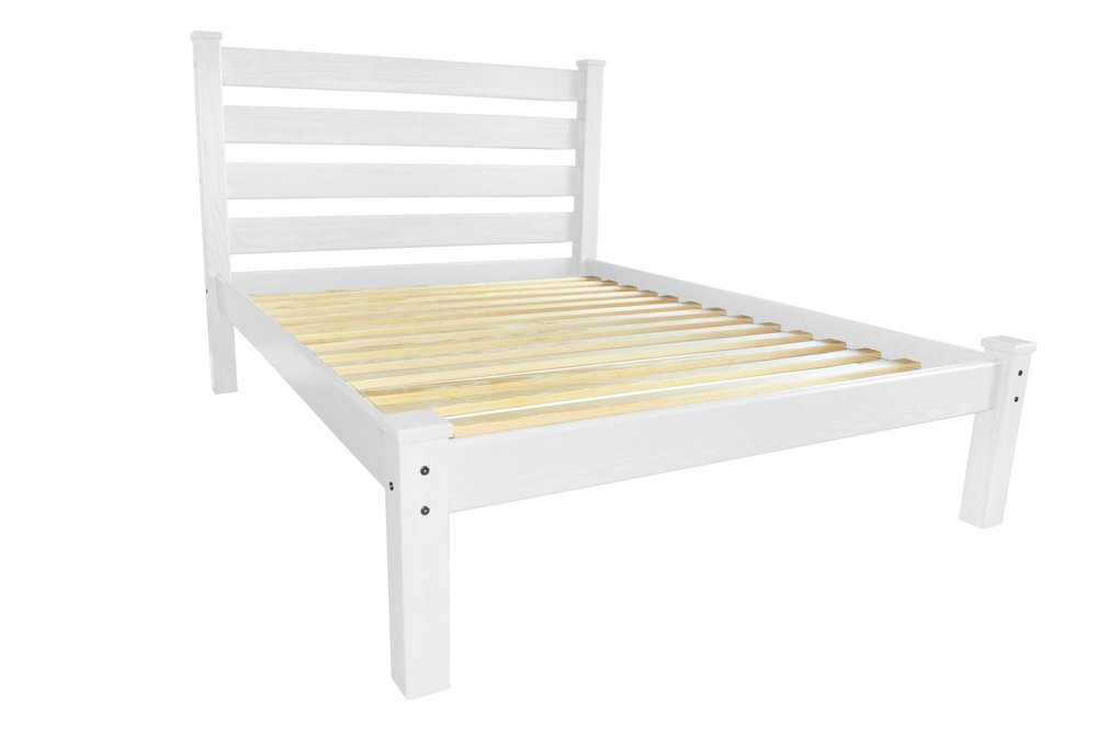 White Solid Wood Twin Bed Frame HomeRoots