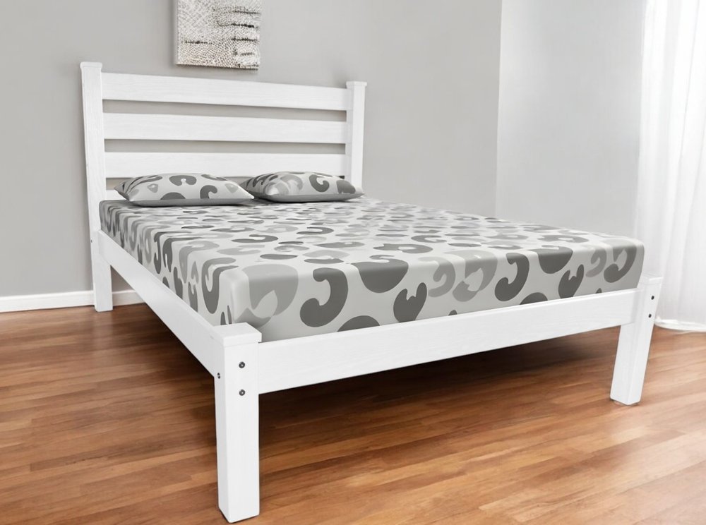 White Solid Wood Twin Bed Frame HomeRoots