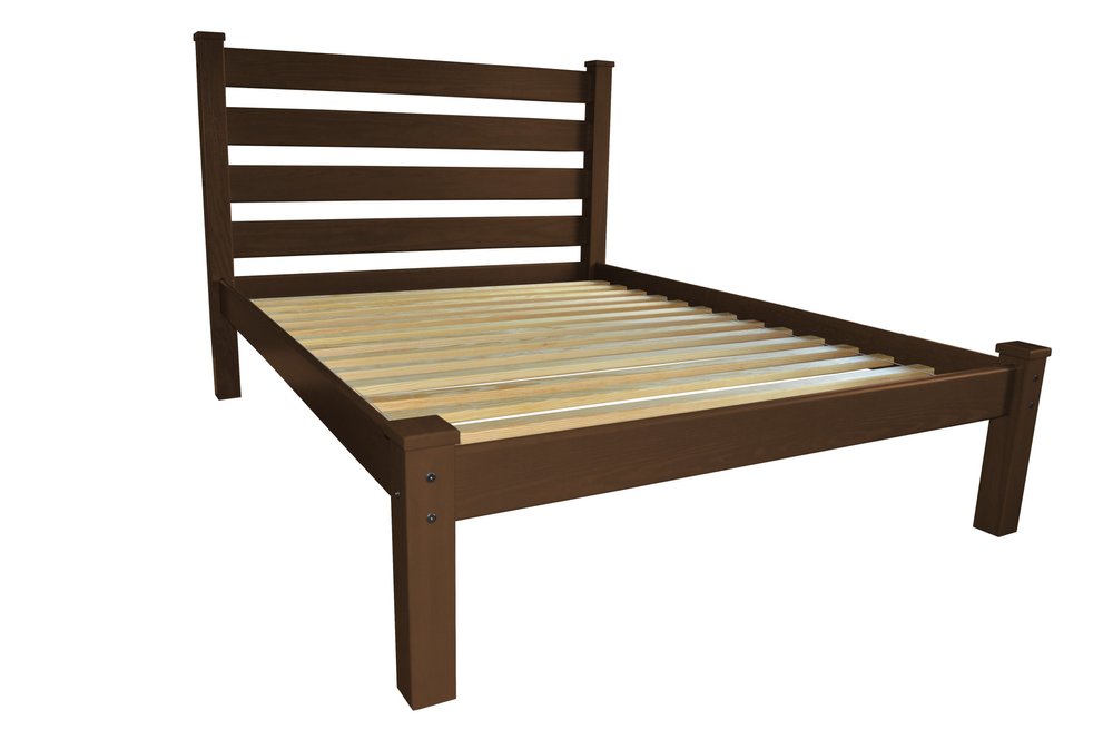 Brown Solid Wood Full Bed Frame HomeRoots