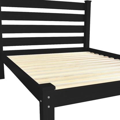Black Solid Wood Full Bed Frame HomeRoots
