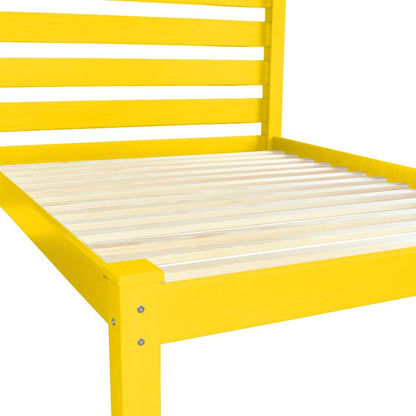 Canary Yellow Solid Wood Full Bed Frame HomeRoots
