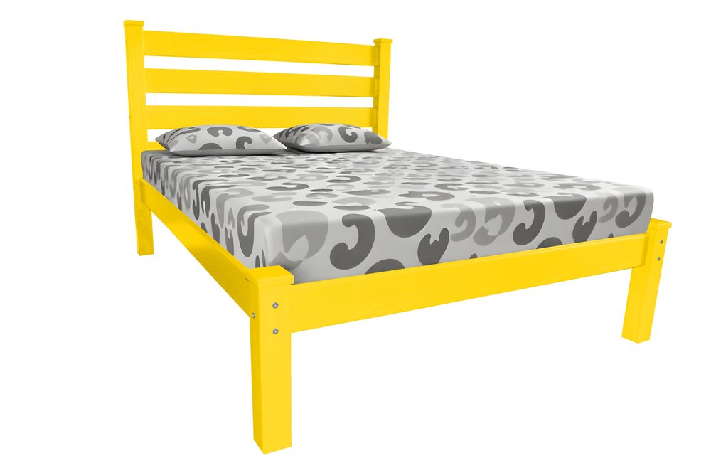 Canary Yellow Solid Wood Full Bed Frame HomeRoots