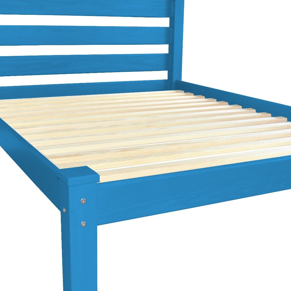 Caribbean Blue Solid Wood Full Bed Frame HomeRoots