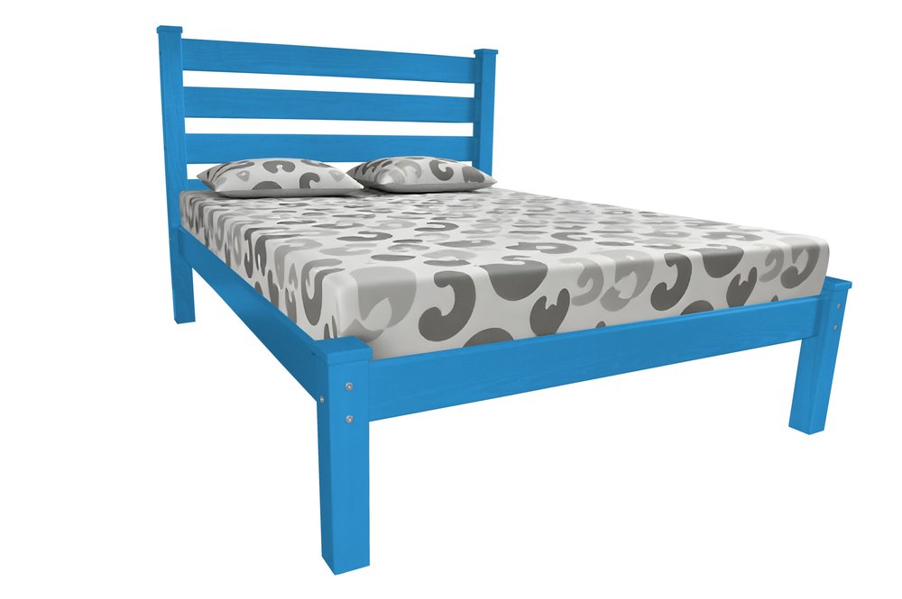 Caribbean Blue Solid Wood Full Bed Frame HomeRoots