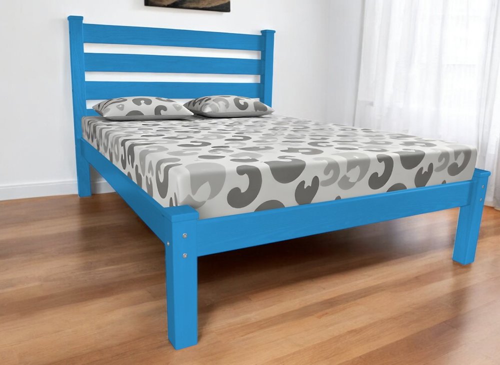Caribbean Blue Solid Wood Full Bed Frame HomeRoots