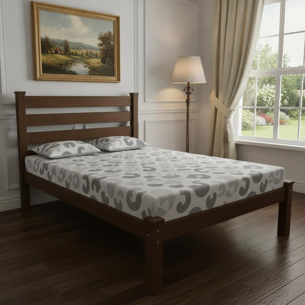 Coffee Solid Wood Full Bed Frame HomeRoots