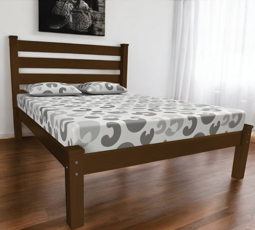 Coffee Solid Wood Full Bed Frame HomeRoots