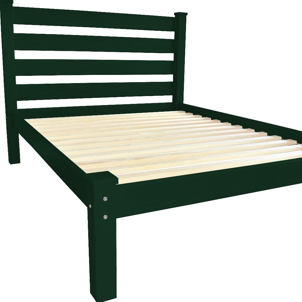 Dark Green Solid Wood Full Bed Frame HomeRoots