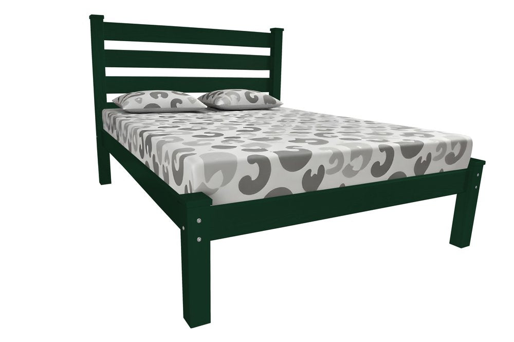 Dark Green Solid Wood Full Bed Frame HomeRoots