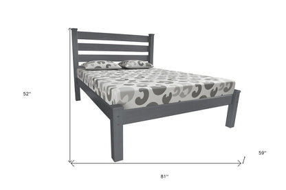 Gray Solid Wood Full Bed Frame HomeRoots